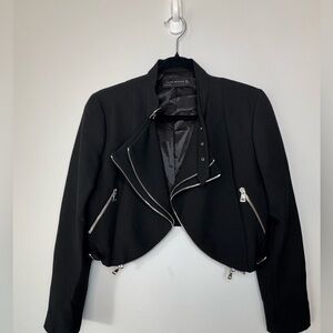 Zara Black Blazer with Cropped Asymmetrical Design